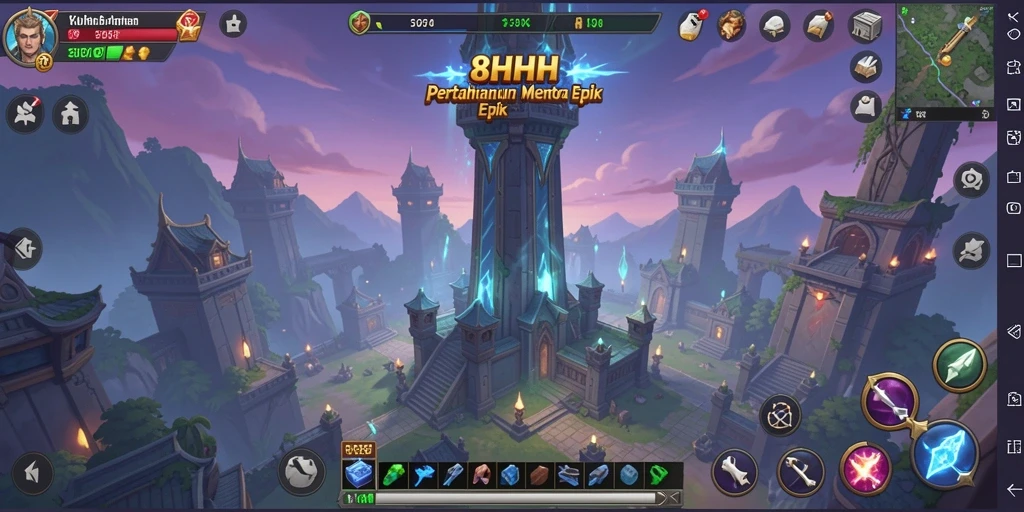 Screenshot gameplay dari Tower Defense epik di 8HHH.
