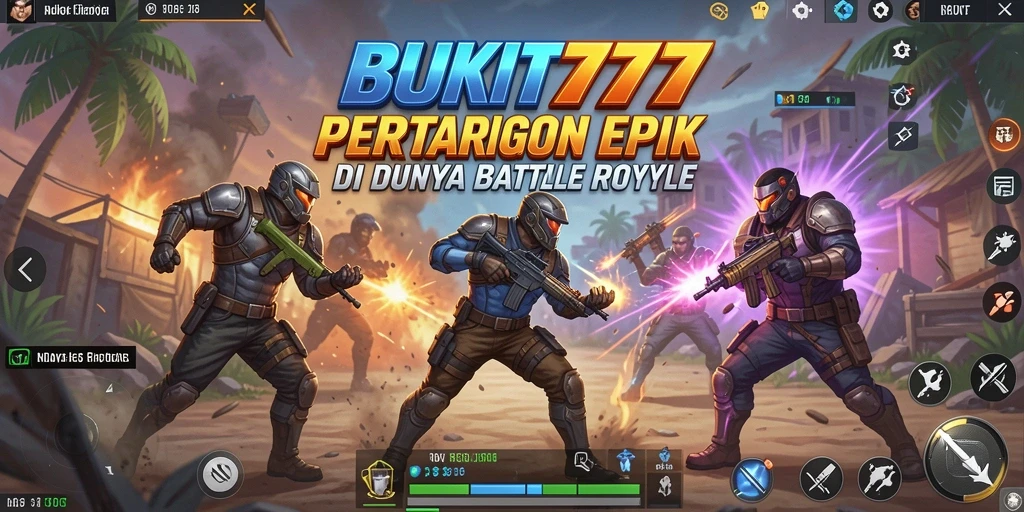 Screenshot gameplay BUKIT777 menampilkan aksi seru dan intens di arena Battle Royale.