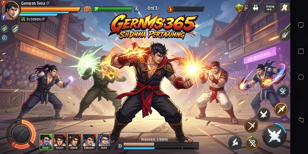 Tampilan gameplay seru di arena pertarungan GEMS365.