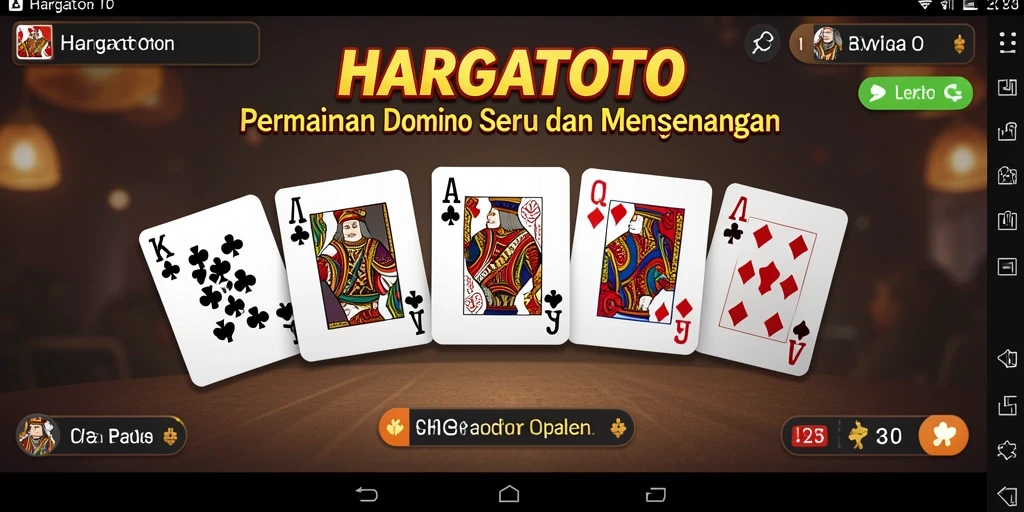 Screenshot gameplay HARGATOTO dengan tampilan Domino yang menarik.