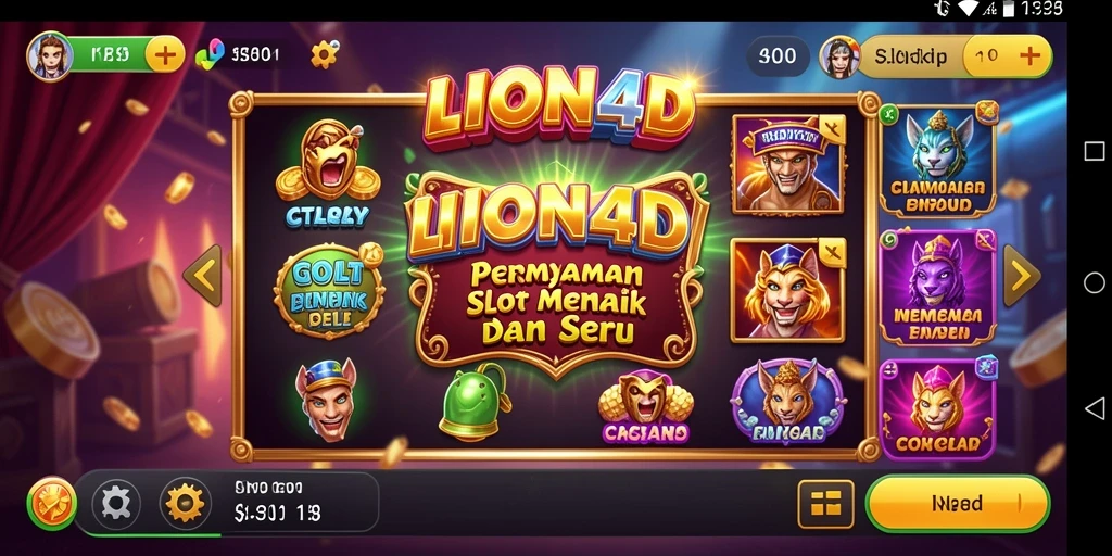 Tampilan gameplay Slot LION4D yang seru dan mendebarkan.