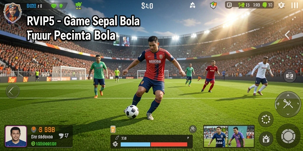 Tampilan menarik dari gameplay sepak bola di RVIP5.